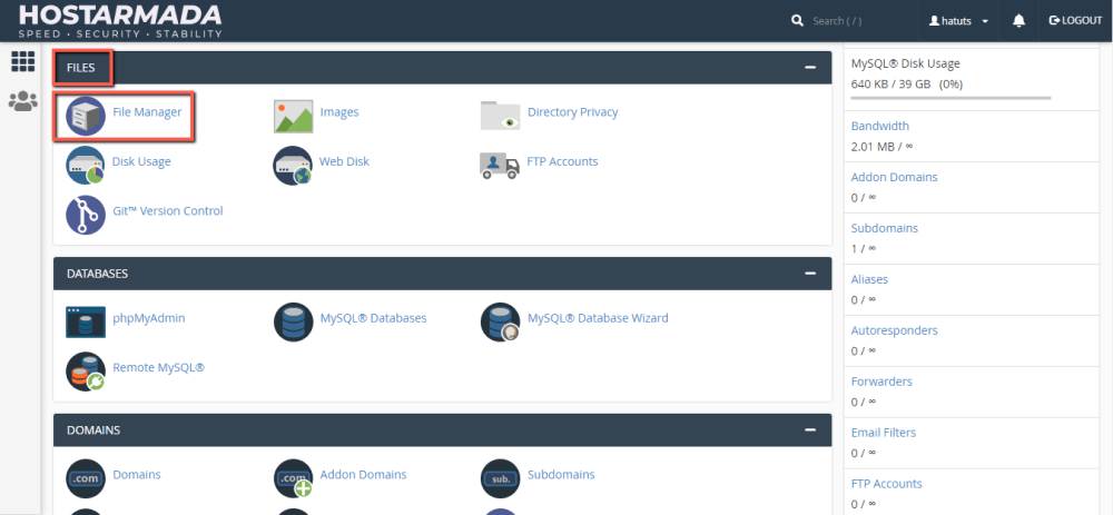Access the 'File Manager' tool in cPanel