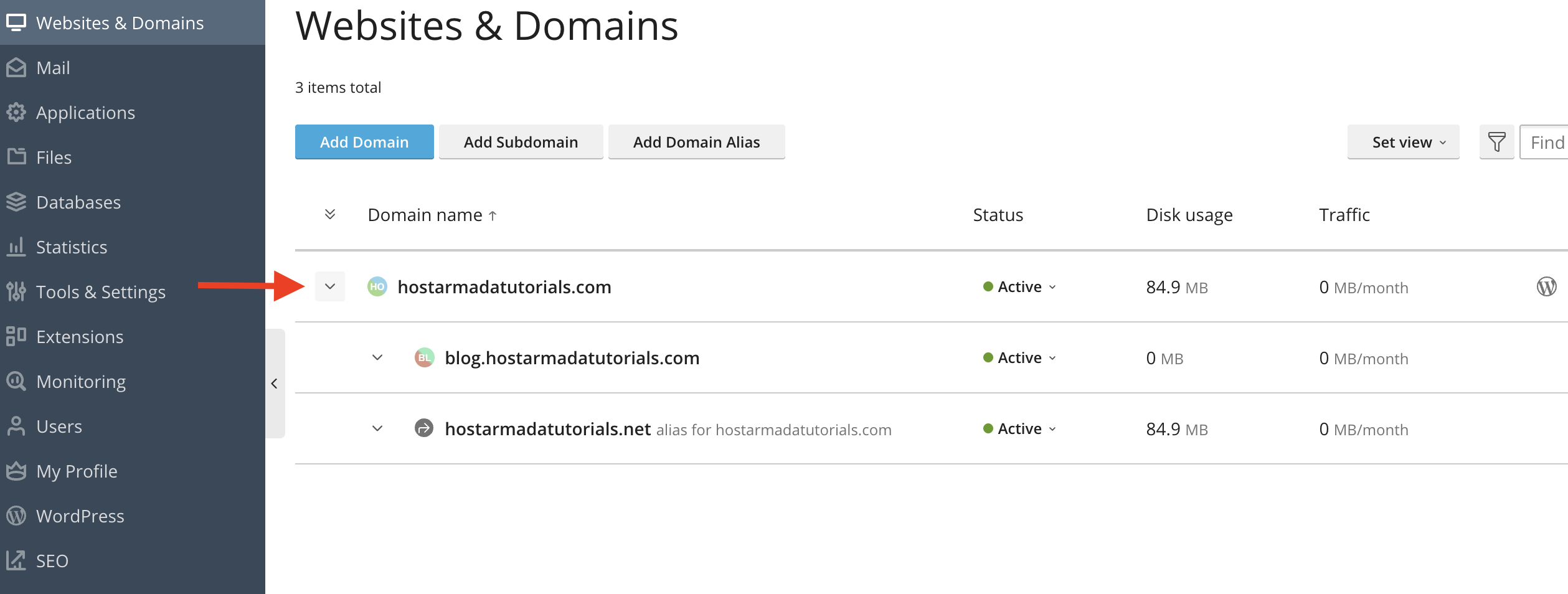 select-domain