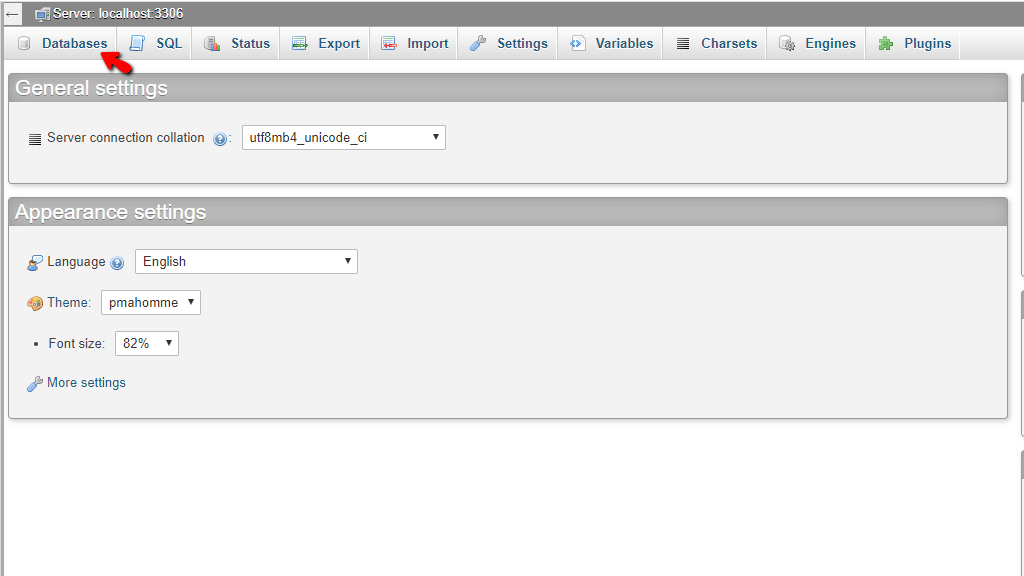 Access Databases tab