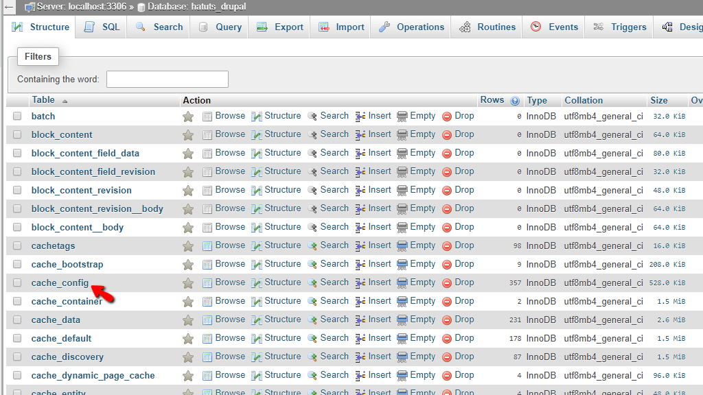 Select database table
