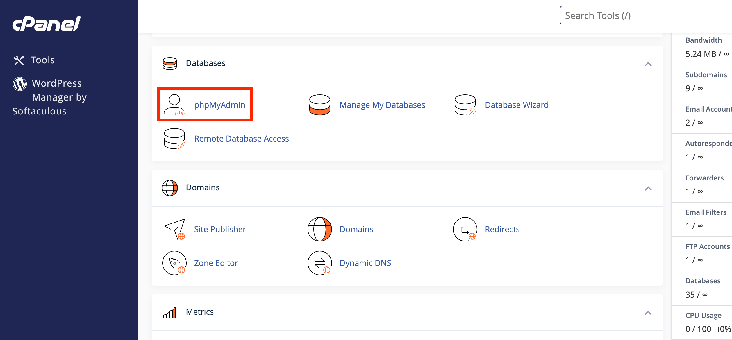 phpmyadmin-functionality