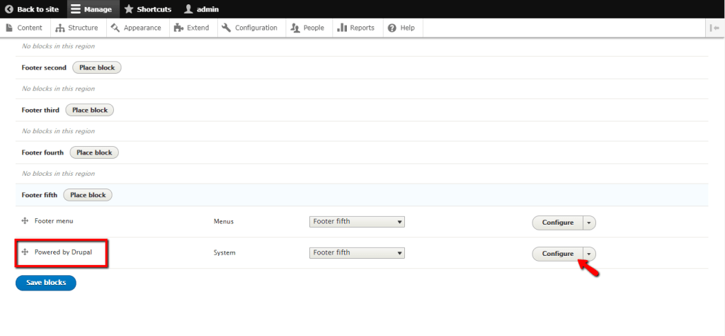 Configure Powered by Drupal