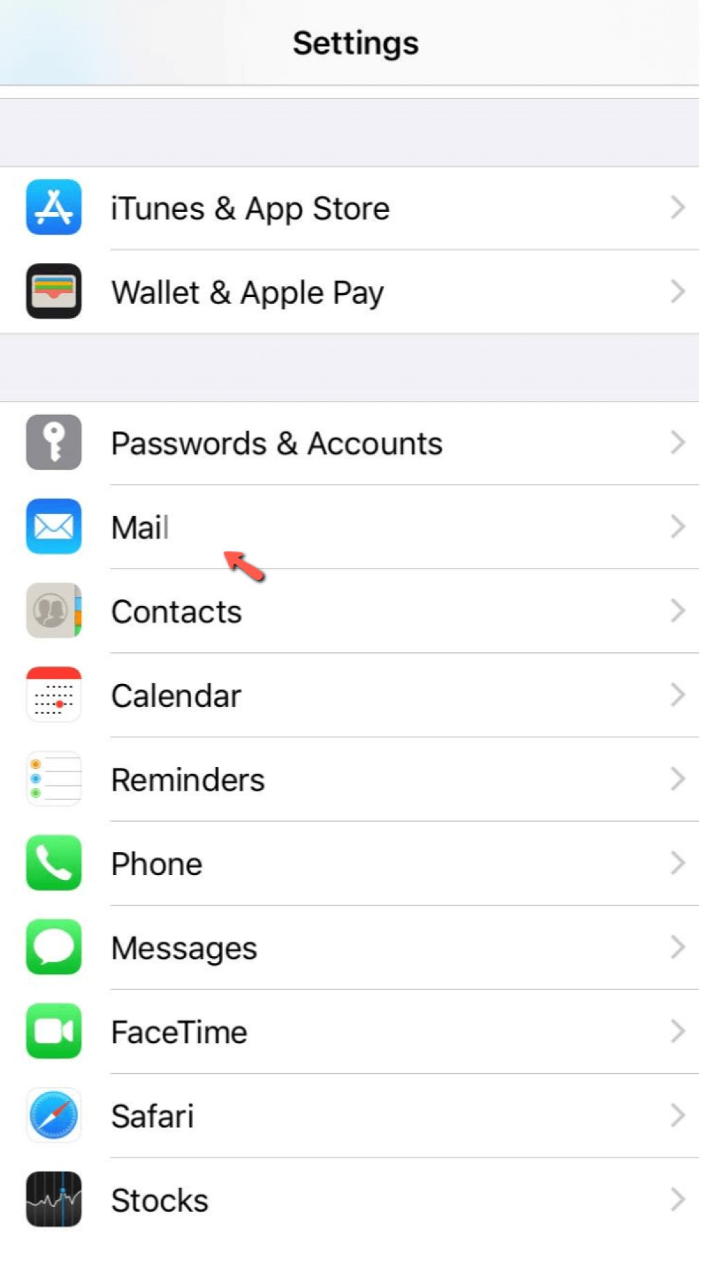 Accessing Mail App
