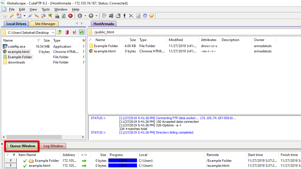 Files successfully uploaded screen