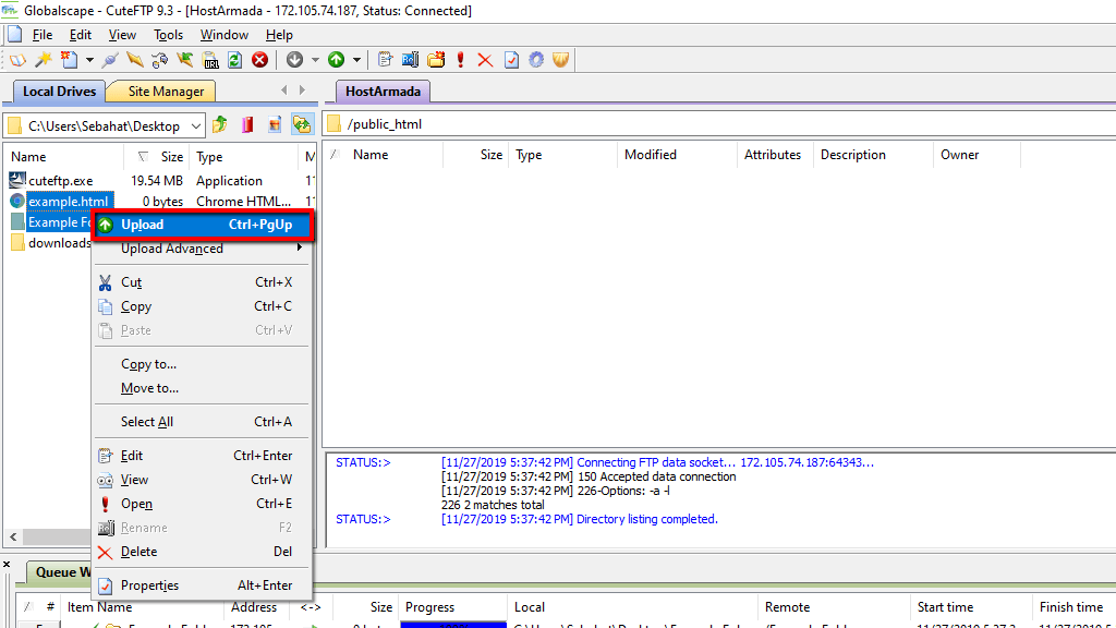 Uploading files