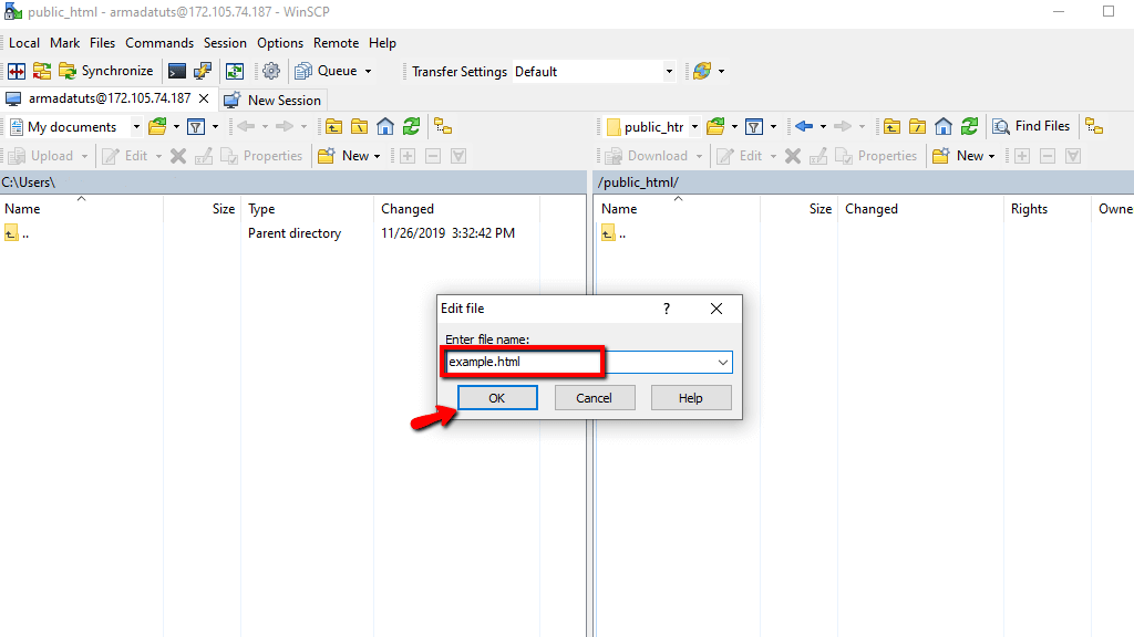 Specifying the file name