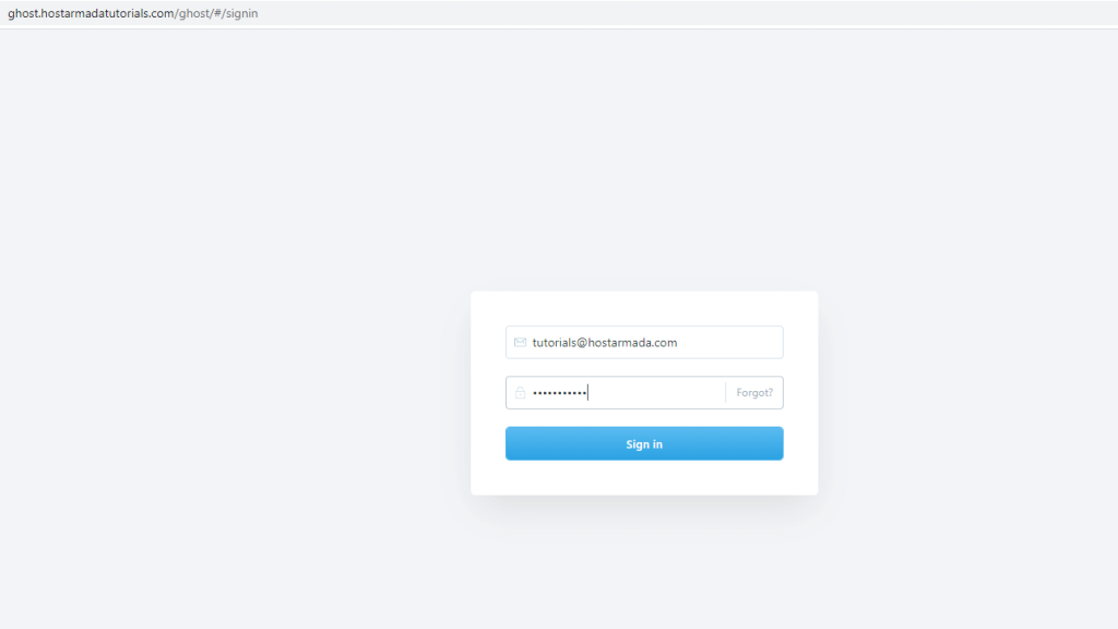 Login page