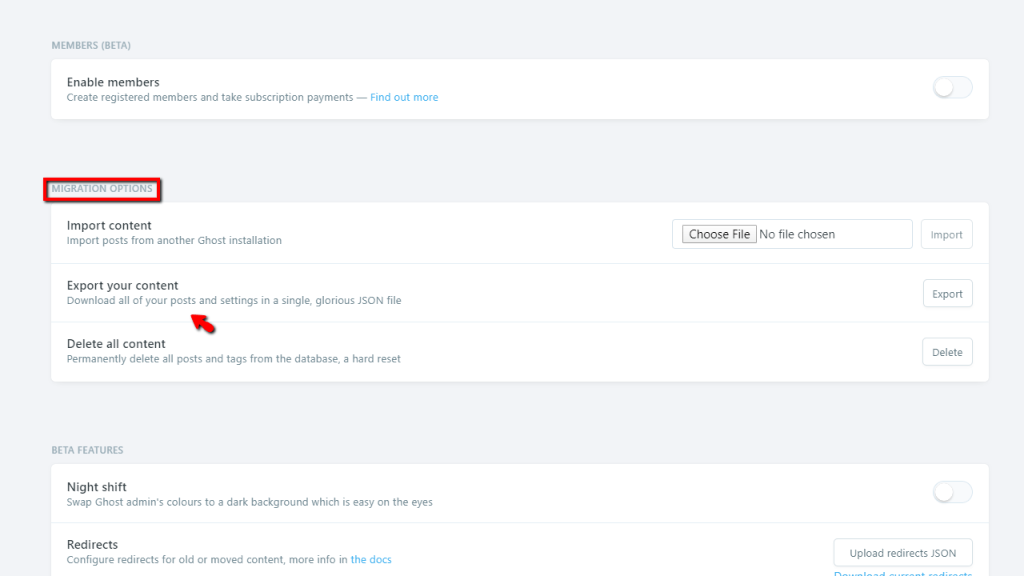 Migration Options