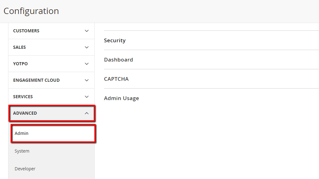 Accessing the Admin page