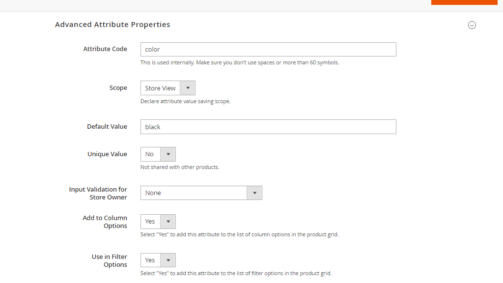 Advanced Attribute Properties