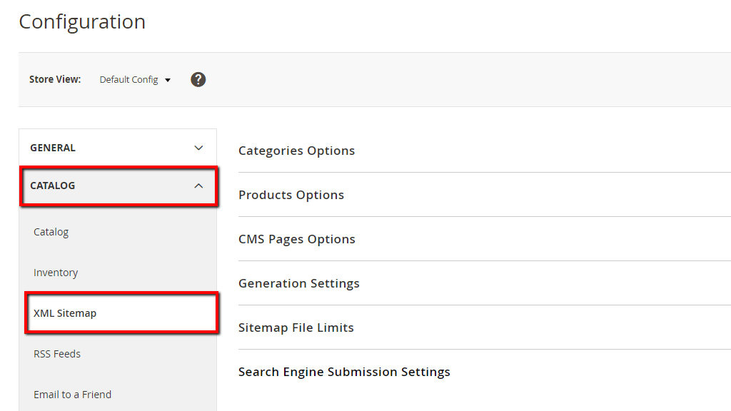 XML Sitemap page