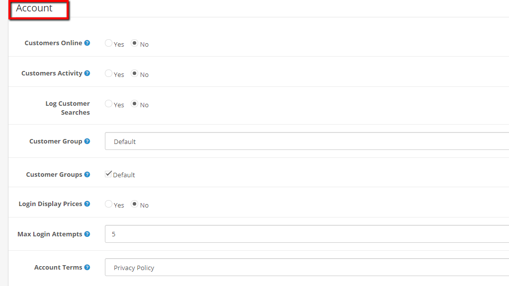 Account Settings