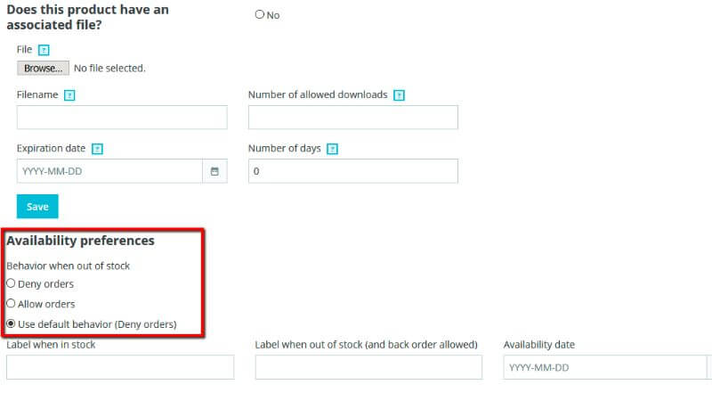 Configuring preferences of a virtual product