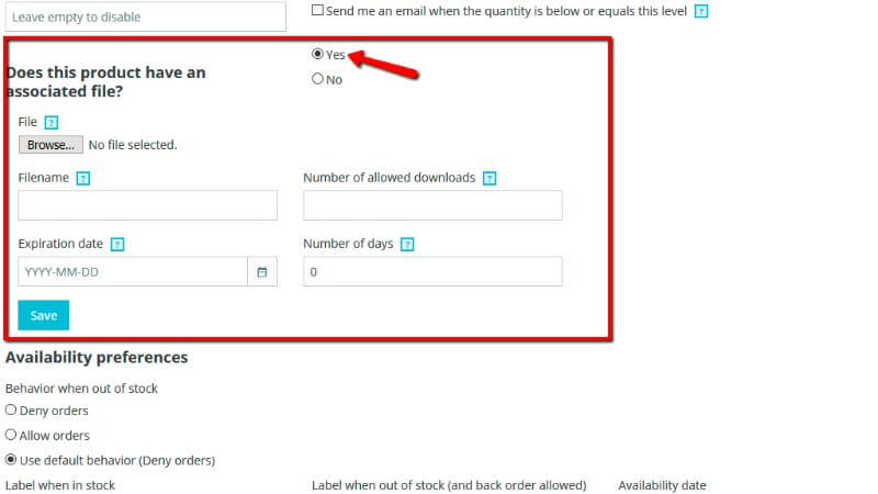 Upload associated files with a virtual product