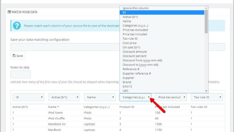 Choosing Active column