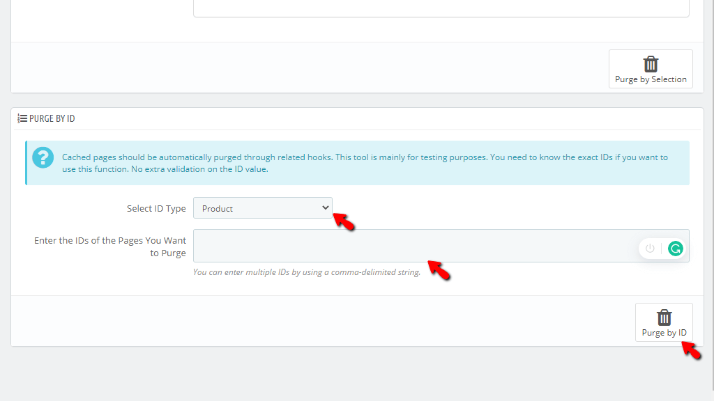 Purge PrestaShop LiteSpeed Cache by ID