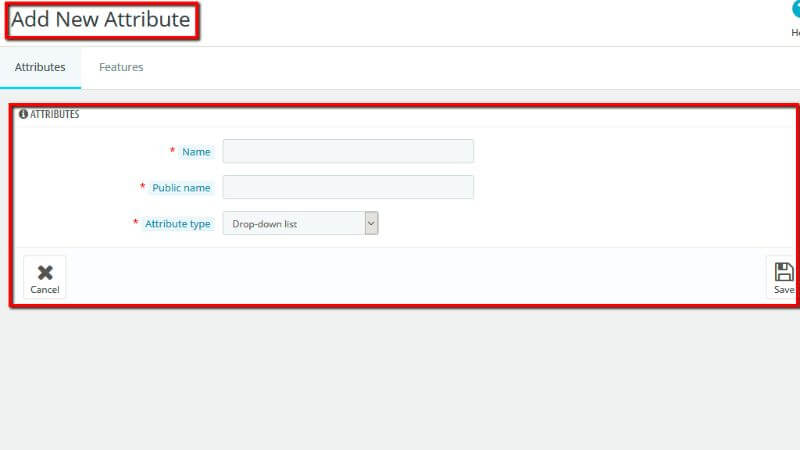 Add new attribute page overview