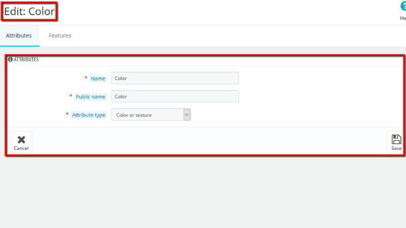 Edit attribute value interface