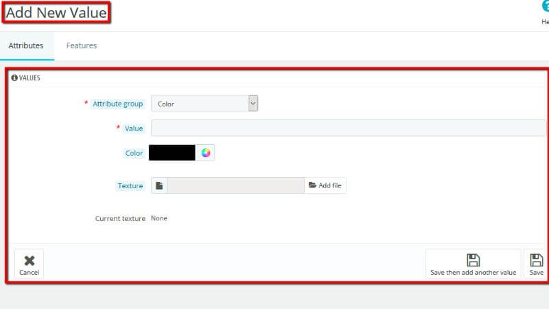 New attribute value page overview 