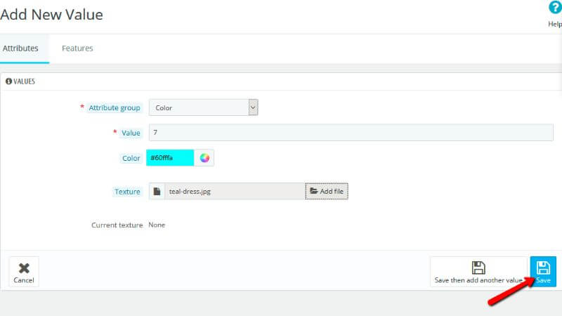 Saving new attribute values