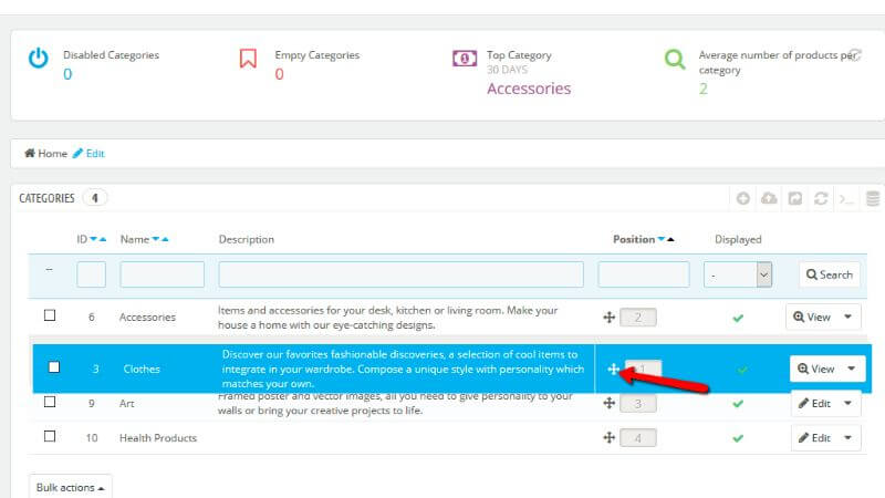 Ordering categories