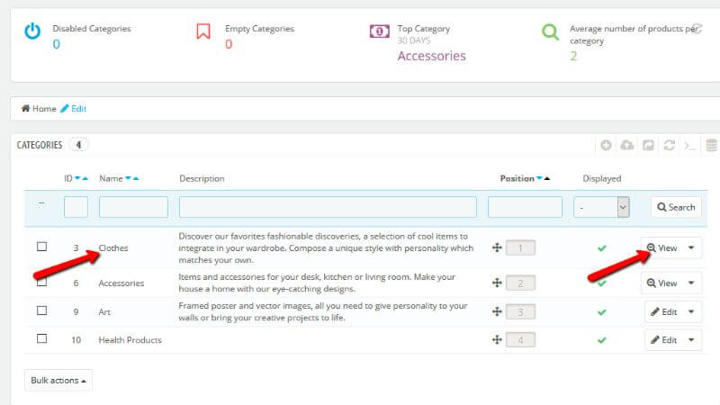 Access parent category