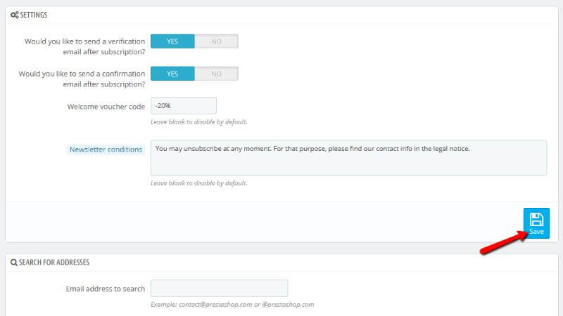 Saving Module configuration
