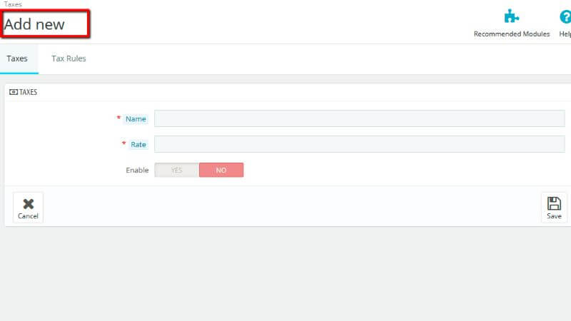 Add new tax page overview