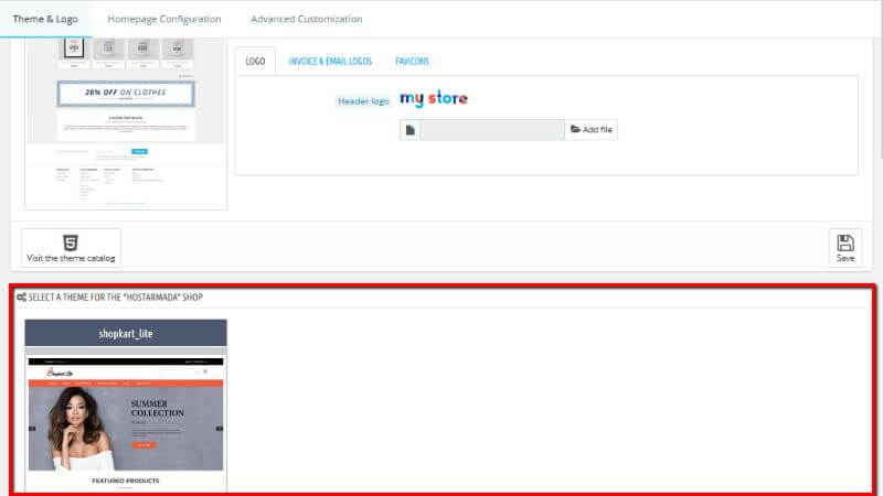 Selecting the theme to use