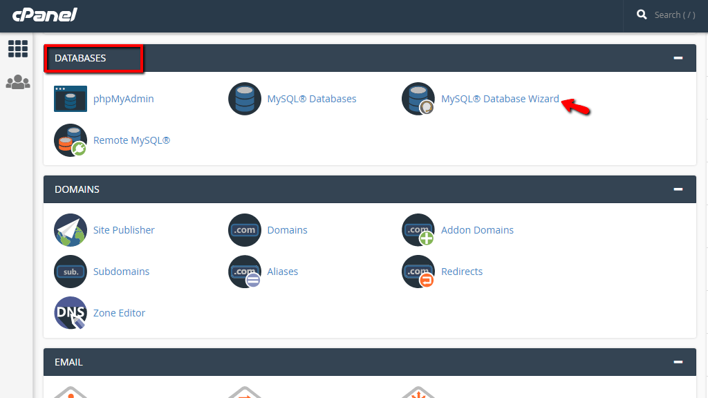 Accessing MySQL Database Wizard