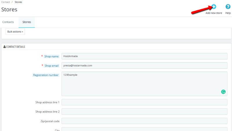 Adding new Store Contact