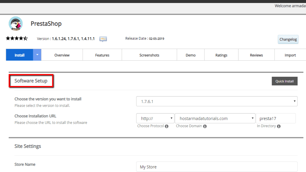 Software Setup section