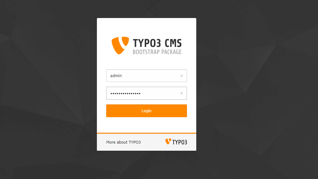 Login page