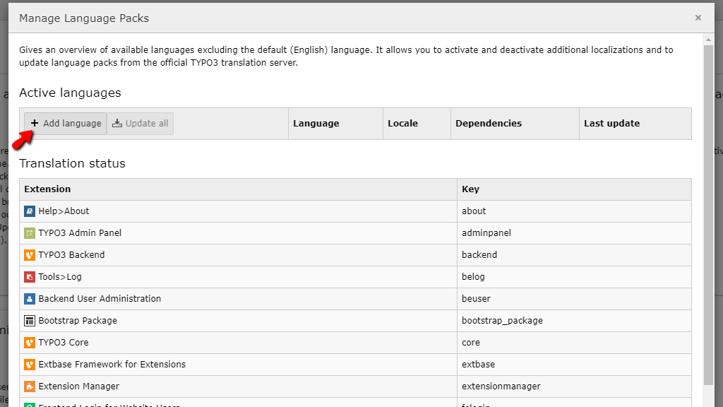 Add new Language to TYPO3