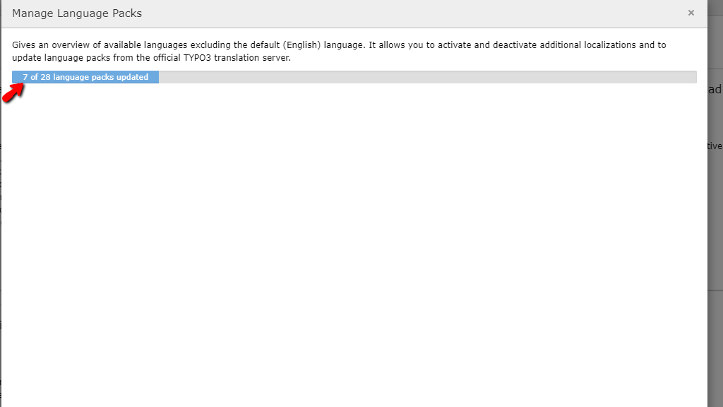 TYPO3 Language Package progress