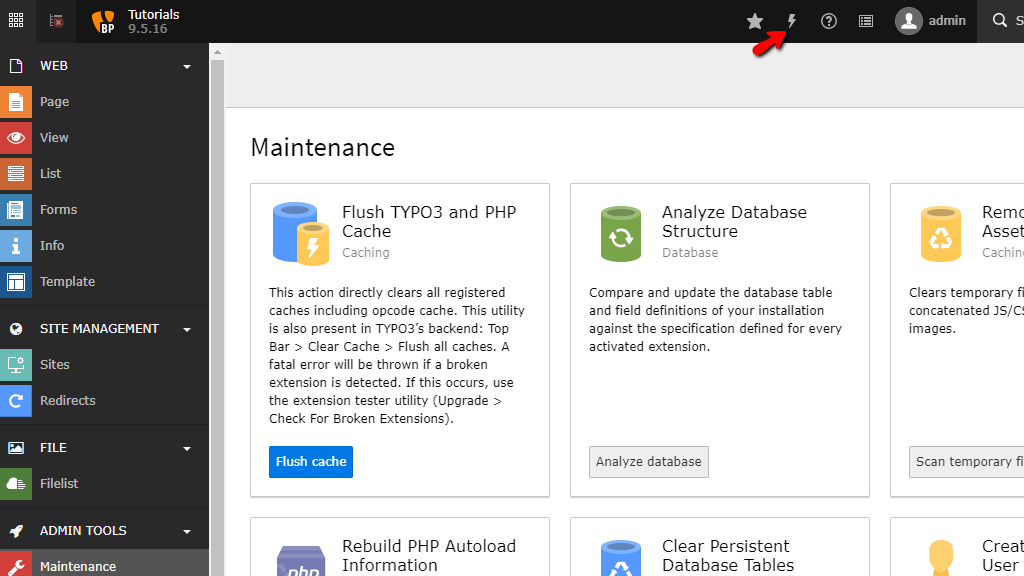 TYPO3 Admin Lightning Icon - Cache
