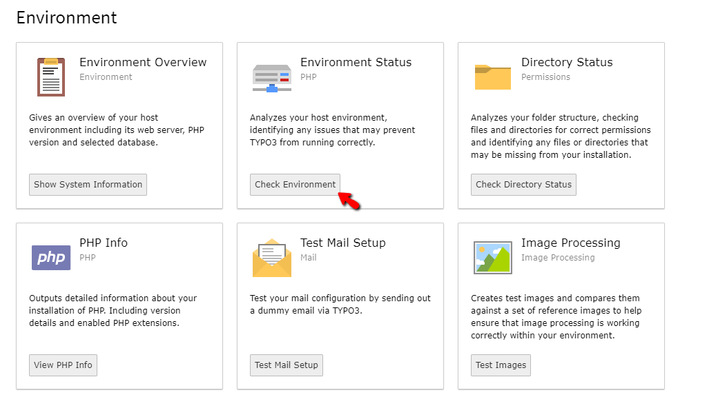 Check TYPO3 Environment