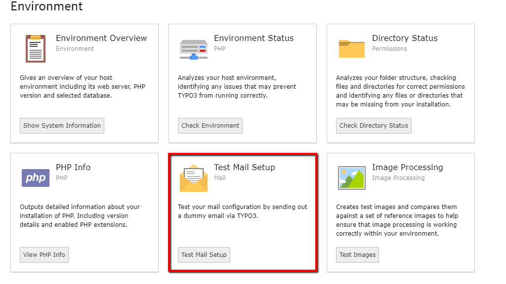 Test TYPO3 Mail Setup