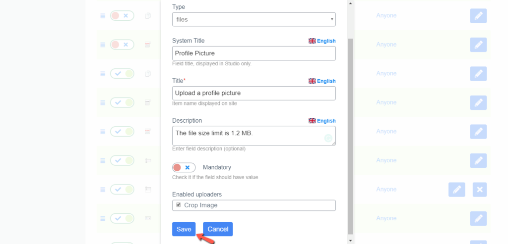 Modify Registration Field