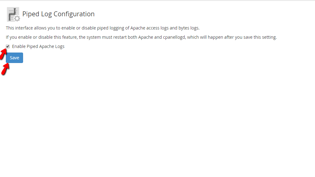 Enable and Save Piped Apache Logs