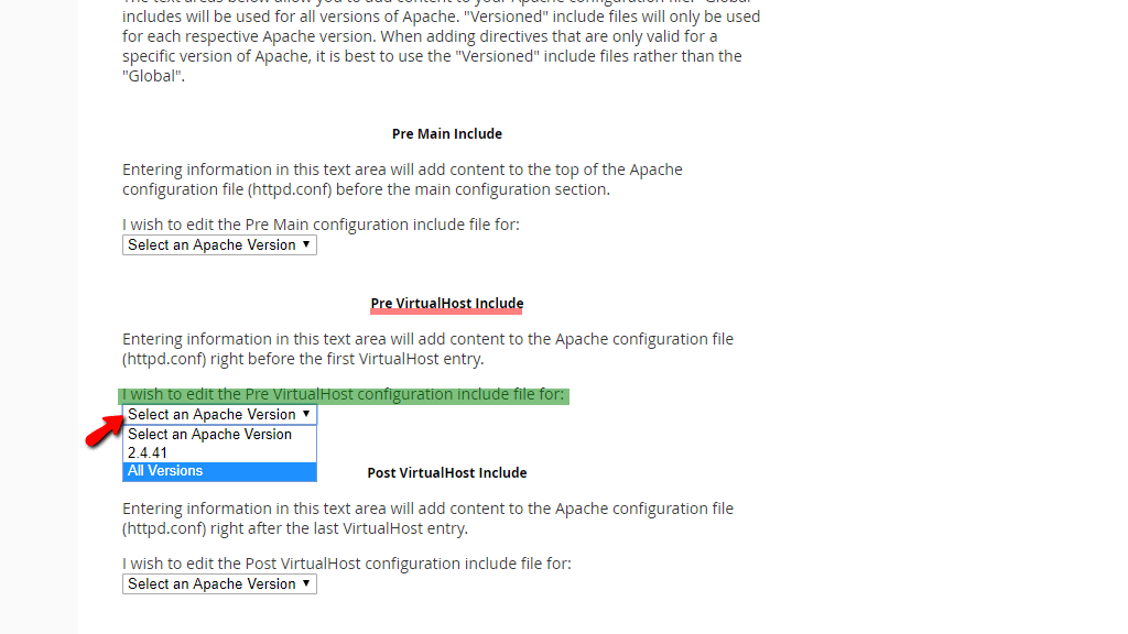 Pre VirtualHost Include