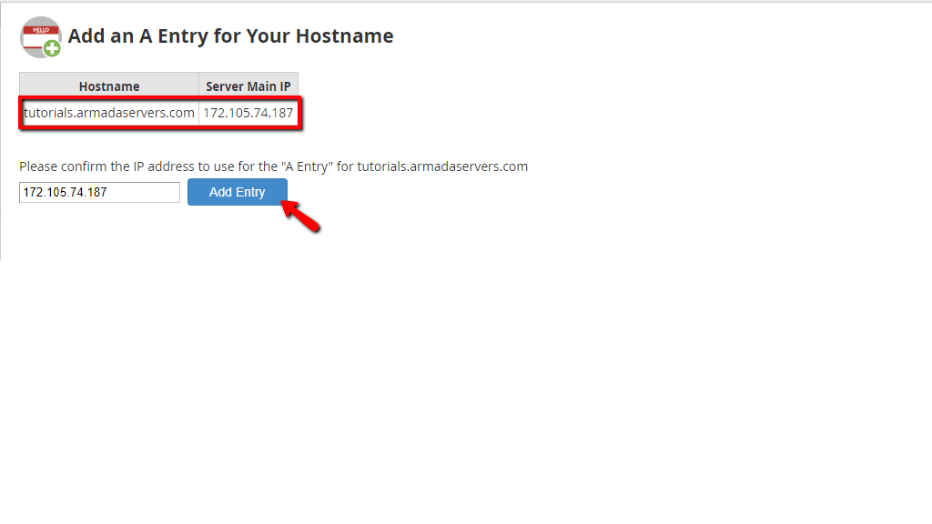 Confirming the server IP address
