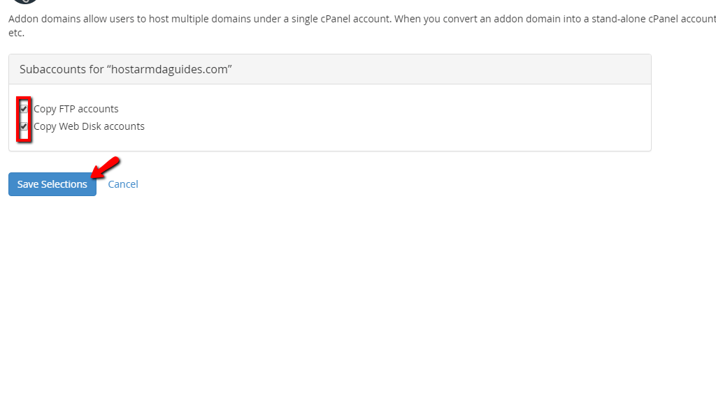 Configuring Subaccount options