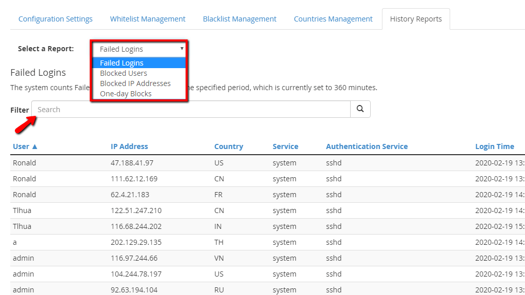 Selecting a Report option
