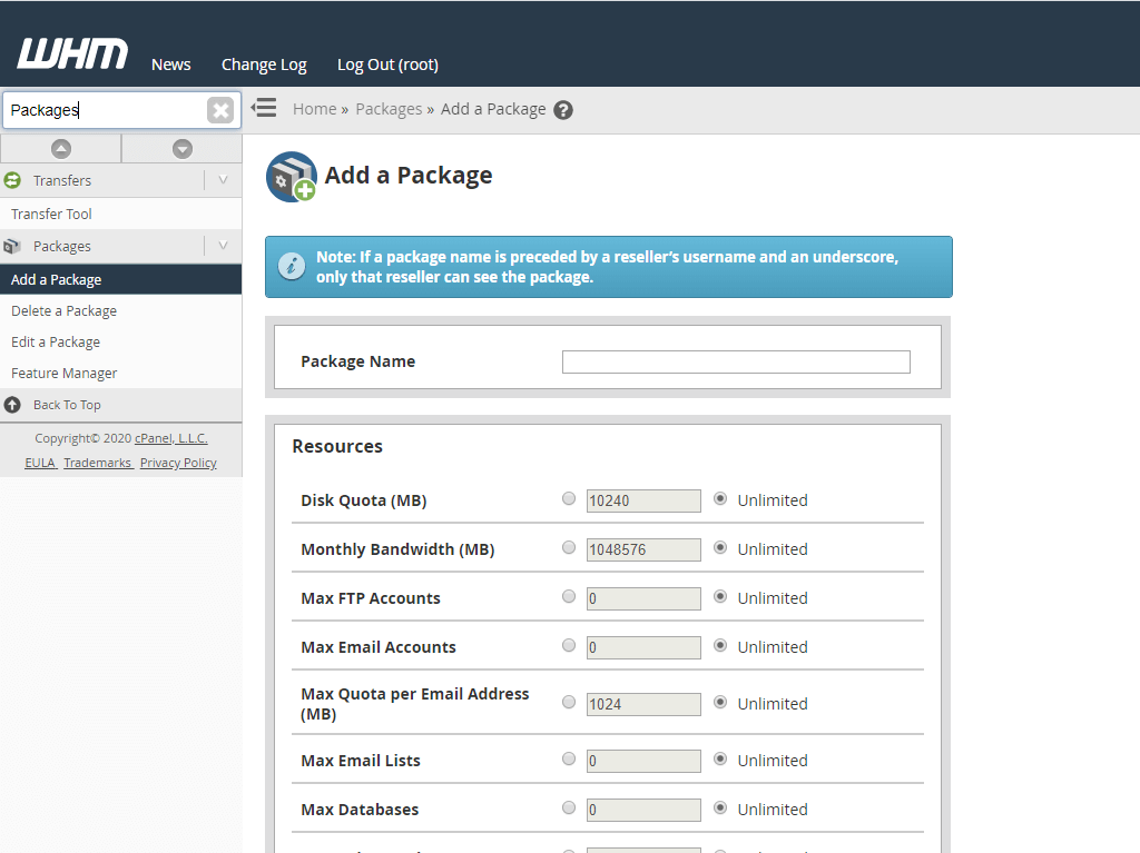 Adding a Package