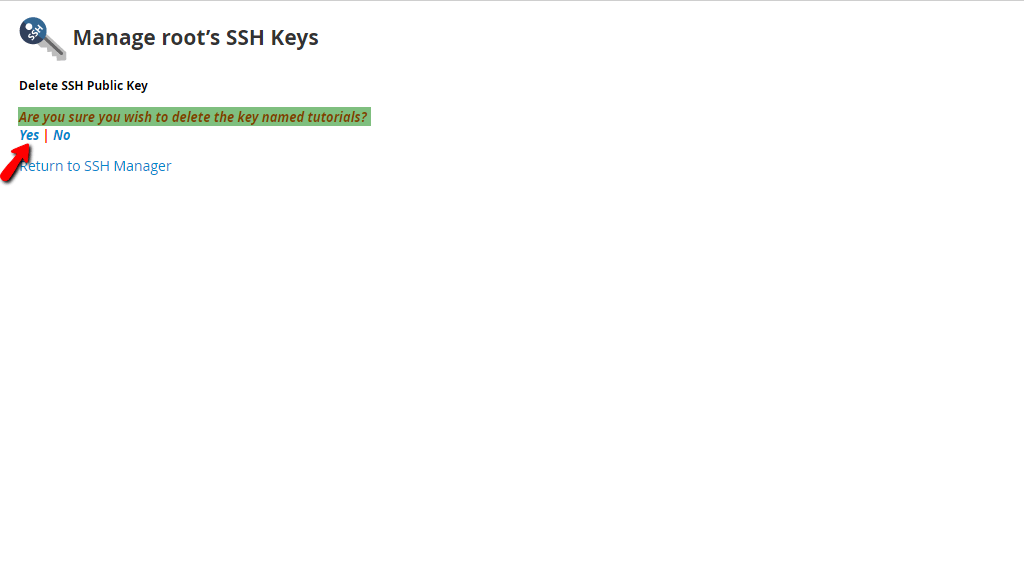 Confirming Key Deletion