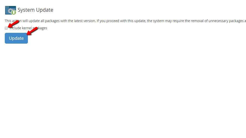 Kernel update checkbox