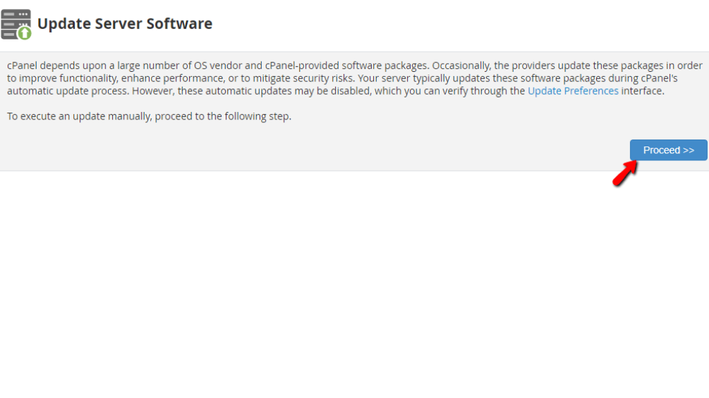 Initiating Server Software update