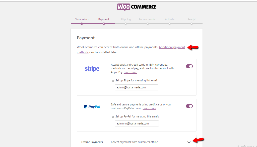Configuring payments