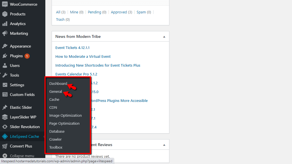 WordPress LiteSpeed Cache Plugin Modules List